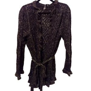 Apostrophe Black/Gold Tie Sweater Size 20-22W (XXL)